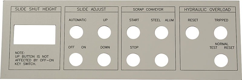 Aluminium Control Panel Name Plate